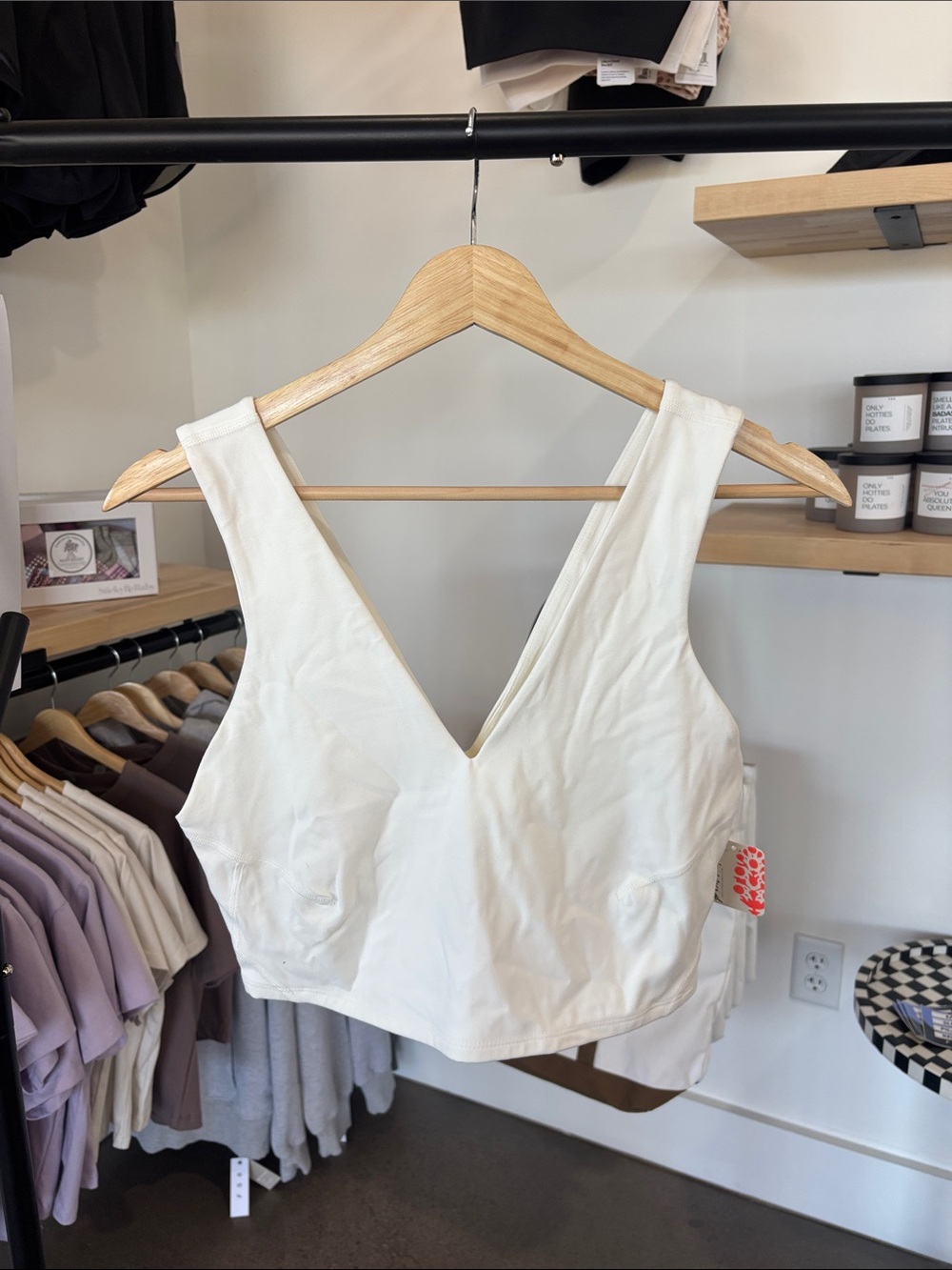 FP Movement by Free People White V‑Neck Cropped Tank